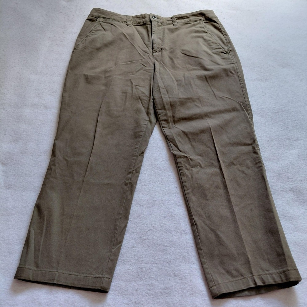 Lauren Ralph Lauren Chino Pants Women Khaki Beige Size 14 Cotton Stretch Classic